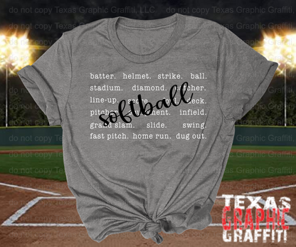 Baseball/Softball Typography